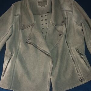 Women's Sage Green Faux Suede Jacket